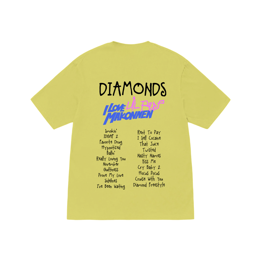 Lil Peep x ILoveMakonnen - DIAMONDS Yellow T-Shirt