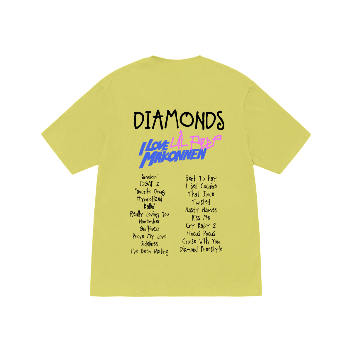 Lil Peep x ILoveMakonnen - DIAMONDS Yellow T-Shirt – Official